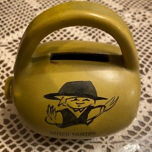 Vintage Dutch Pantry Yellow Coin Bank